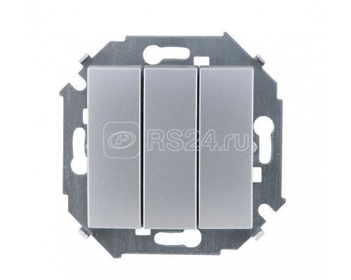 Механизм выключателя 3-кл. СП Simon 15 10А IP20 250В винт. зажим алюм. Simon 1591391-033