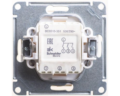 Механизм выключателя 3-кл. СП W59 10А IP20 10AX сл. кость SchE VS0510-351-2-86