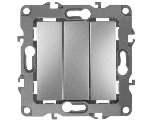 Механизм выключателя 3-кл. СП Эра12 10А IP20 12-1107-03 250В 10AX алюм. Эра Б0014671