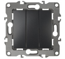 Механизм выключателя 3-кл. СП Эра12 10А IP20 12-1107-05 250В 10AX антрацит Эра Б0014673
