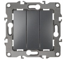 Механизм выключателя 3-кл. СП Эра12 10А IP20 12-1107-12 250В 10AX графит Эра Б0019299