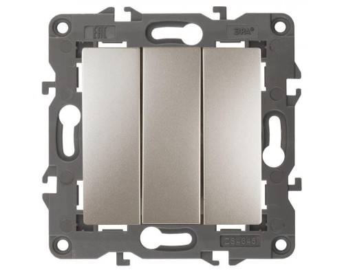 Механизм выключателя 3-кл. СП Эра Elegance 10А IP20 14-1107-04 250В 10AX шампань Эра Б0034253