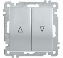 Механизм выключателя жалюзи 2-кл. СП Bolero 10А IP20 ВС10-1-5-Б серебр. ИЭК EVB25-K23-10