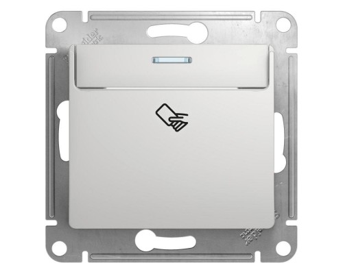 Механизм выключателя карточного 1-кл. 1мод. СП Glossa 10А IP20 (сх. 6) алюм. SchE GSL000369