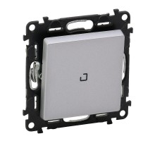 Механизм выключателя кнопочный 1-кл. Valena Life 6А 250В с подсветкой с лиц. панелью безвинт. зажимы алюм. Leg 752312