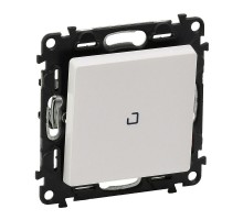 Механизм выключателя кнопочный 1-кл. Valena Life 6А 250В с подсветкой с лиц. панелью безвинт. зажимы бел. Leg 752412