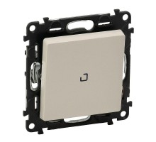 Механизм выключателя кнопочный 1-кл. Valena Life 6А 250В с подсветкой с лиц. панелью безвинт. зажимы сл. кость Leg 752212