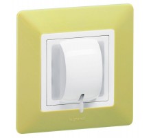 Механизм выключателя кнопочный Valena Life 6А 250В со шнуром с лиц. панелью безвинт. зажимы бел. Leg 752124