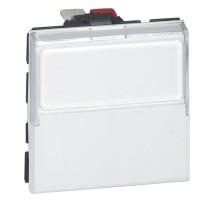 Механизм выключателя кнопочного 1-кл. 2п 2мод. СП Mosaic 6А перекидн. с держателем этикетки бел. Leg 077043