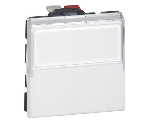 Механизм выключателя кнопочного 1-кл. 2п 2мод. СП Mosaic 6А перекидн. с держателем этикетки бел. Leg 077043