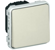 Механизм выключателя кнопочного 1-кл. 2п (НО+НЗ) 2мод. ОП Plexo 10А IP55-IK07 бел. Leg 069631