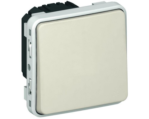 Механизм выключателя кнопочного 1-кл. 2п (НО+НЗ) 2мод. ОП Plexo 10А IP55-IK07 бел. Leg 069631