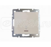 Механизм выключателя проходного 1-кл. СП Рейн IP20 с подсветкой крем. LEZARD 703-0388-114