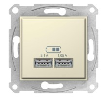 Механизм зарядного устройства USB Sedna 2.1А (2х1.05А) беж. SchE SDN2710247