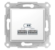 Механизм зарядного устройства USB Sedna 2.1А (2х1.05А) бел. SchE SDN2710221