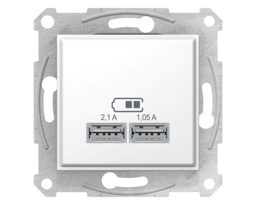 Механизм зарядного устройства USB Sedna 2.1А (2х1.05А) бел. SchE SDN2710221