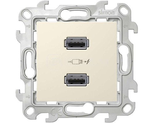 Механизм зарядного устройства розетка 2хUSB Simon24 сл. кость 2411096-031
