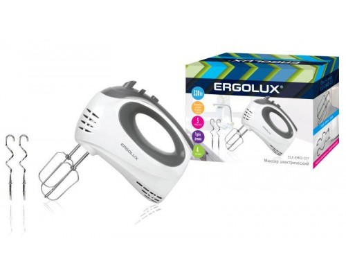 Миксер ручной ELX-EM02-C31 320Вт 220-240В бело-сер. Ergolux 13443