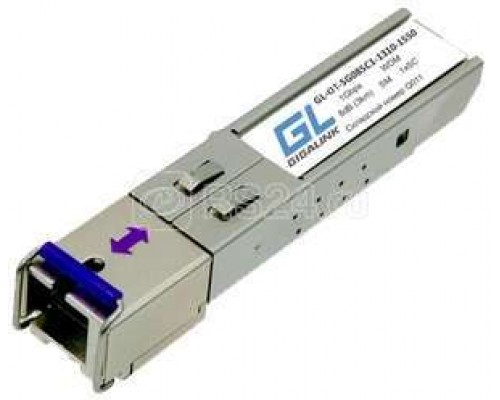 Модуль SFP WDM 1.25Гбит/с одно волокно SM SC Tx:1310/Rx:1550 нм DDM 8 дБ (до 3км) GIGALINK GL-OT-SG08SC1-1310-1550-D