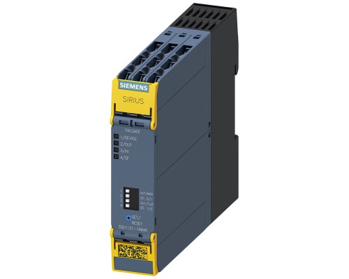 Модуль базовый SIRIUS ADVANCED реле безопасности релейн. разреш. цепи: 3НО+релейн. сигнал. сеть: 1НЗ US=24В DC винт. клеммы Siemens 3SK11211AB40