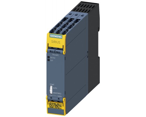 Модуль базовый реле безопасности 3НО контакта+релейная сигнальная цепь: 1НЗ контакт US=24В AC/DC Siemens 3SK11111AB30