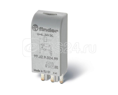 Модуль индикации и защиты LED + диод ( + A1) 28...60В DC зел. FINDER 9902906099