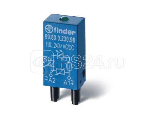 Модуль индикации и защиты LED + диод ( + A1) 28...60В DC зел. FINDER 9980906099