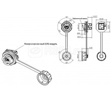 Модуль промышленный KJ-IE-8P8C-C6-180-BK Keystone Jack RJ45 (8P8C) IP67 кат.6 с защ. крышкой черн. Hyperline 47406