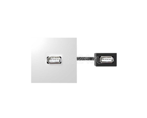 Модуль с адаптером проходной USB мама/мама бел. Simon 400 40001191-030