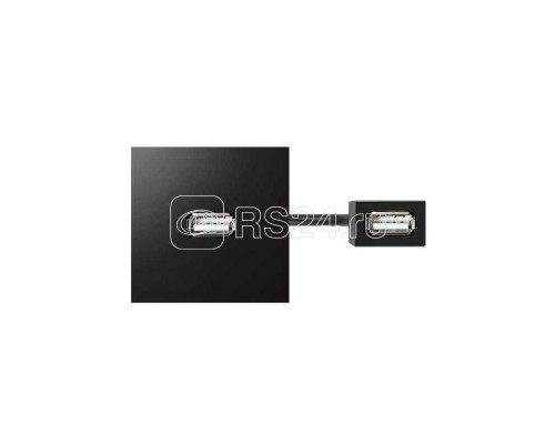 Модуль с адаптером проходной USB мама/мама черн. Simon 400 40001191-038