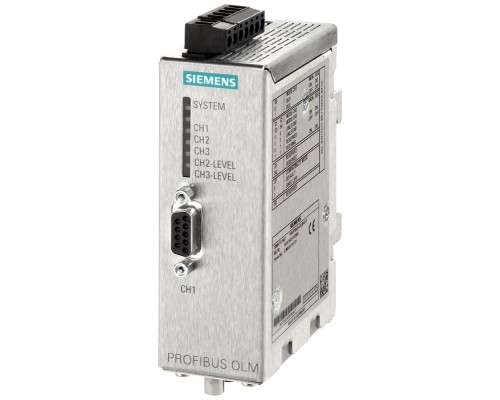 Модуль связи оптический PB OLM/P12 V4.1 с 1 портом RS485; 2 пластик. FOC-интерфейсами (4 BFOC-разъема); с сигнал. контактом; измерит. выходом Siemens 6GK15033CA01