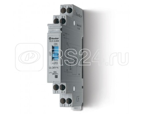 Модуль управления Авто-Вкл-Выкл 1CO 10А 24В AC/DC монтаж на рейку 35мм 11.2мм IP20 FINDER 192100240000