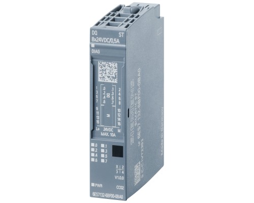 Модуль выходной цифровой SIMATIC ET 200SP DQ 8X 24В DC/0.5А Siemens 6ES71326BF000CA0