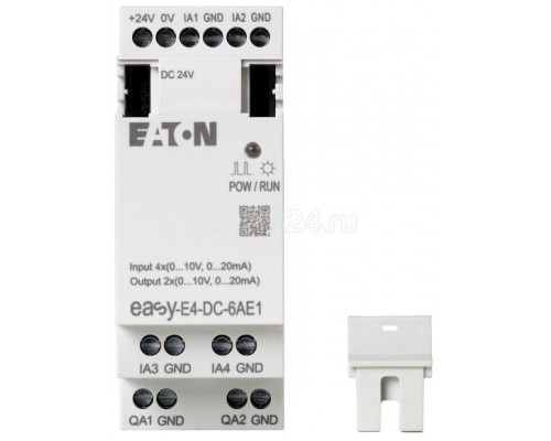 Модуль ввода/вывода EASY-E4-AC-16RE1 24В DC 4AI/2AO 0-10В/ 04-20мА 20 бит каждый канал настраивается EATON 197223