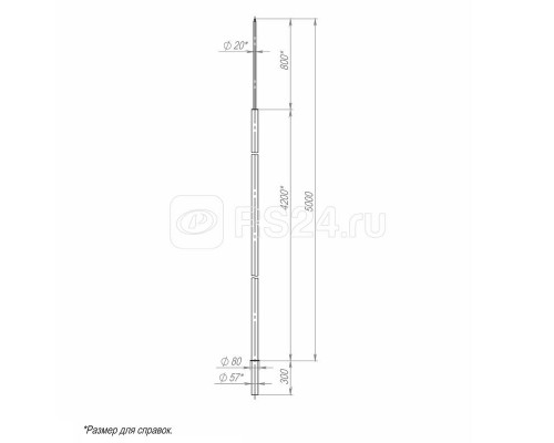 Молниеотвод 5м-К80/57 оцинк. Пересвет 00-004018
