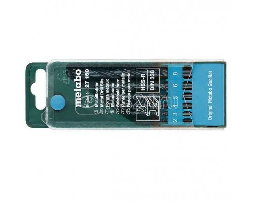 Набор HSS-R 6 сверел (2-8мм) пластик. коробка (уп.6шт) Metabo 627160000