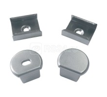 Набор аксессуаров UFE-N07 SILVER A POLYBAG для алюм. профиля крепеж. скобы 4 шт. сталь заглушки 4 шт. пластик серебр. Uniel UL-00000627