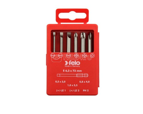 Набор бит SL/Z (+/-) Industrial 73мм в кейсе (уп.6шт) Felo 03192716