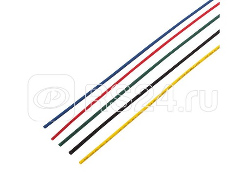 Набор трубок термоусадочных 2.0/1.0мм 1м (уп.50шт) 5 цветов Rexant 29-0151