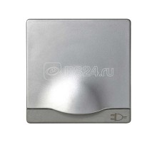 Накладка розетки Simon82 с заземл. с крыш. алюм. 82090-33