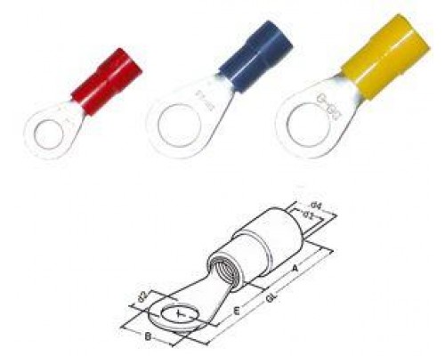 Наконечник изол. НКИ 2.5-6 М10 2.5-6кв.мм жел. (уп.100шт) HAUPA 260292