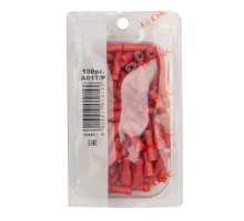 Наконечник изол. розетка 0.25-1.5кв.мм А=4.8х0.8мм кр. (уп.100шт) DKC 2A01TP