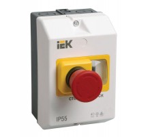 Оболочка защитная с кноп. СТОП IP54 ИЭК DMS11D-PC55