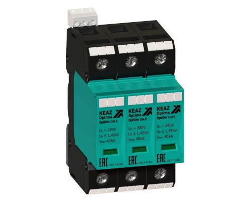Ограничитель импульсных перенапряжений (УЗИП) OptiDin OM II 3 280/40/R КЭАЗ 114300