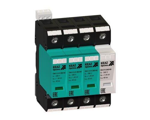 Ограничитель импульсных перенапряжений (УЗИП) OptiDin OM II 3+N 280/40 КЭАЗ 114311