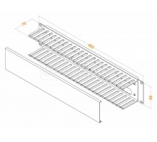 Организатор CM-2U-PL-COV кабельный с пласт. кольцами и крышкой 19дюйм 2U Hyperline 16487