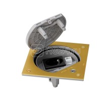 Основа влагостойкая 2P+E Schuko К45 с коннект. RJ45 катег.5e UTP IP66 с роз. с замком латунь Simon KSE15USEC-23-71