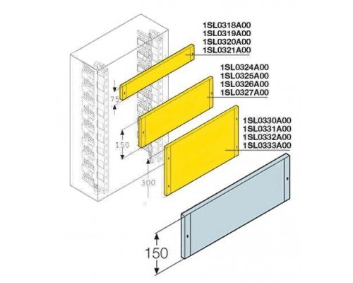 Панель глухая H=150мм для шкафов Gemini (размер 6) ABB 1SL0327A00
