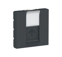 Панель лицевая 2-мод. UNICA MODULAR одиночная RJ45 без коннектора антрацит SchE NU941154