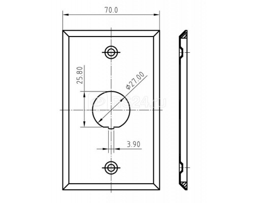 Панель лицевая FP-IE-U-1-SL для 1-го промышленного модуля IP67 нерж. сталь Hyperline 46599